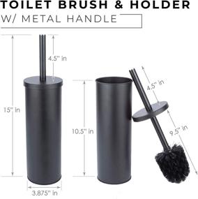 img 2 attached to 🚽 Sleek Matte Black Toilet Brush and Holder Set by JS Jackson Supplies - Sturdy Metal Handle for Effective Cleaning