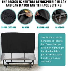 img 2 attached to 🛏️ Black WES Folding Bed Storage Cover - Waterproof Indoor/Outdoor Protector for Adjustable Beds - Multifunctional Protective Cover