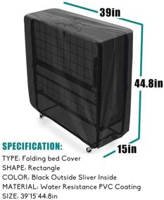 img 3 attached to 🛏️ Black WES Folding Bed Storage Cover - Waterproof Indoor/Outdoor Protector for Adjustable Beds - Multifunctional Protective Cover