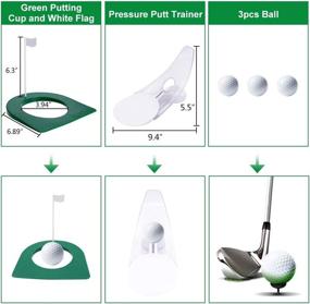 img 2 attached to X XBEN Indoor Golf Putting Mat with Putting Cup 2 Pack, 3Pcs Ball and Carry Bag - Home Office Training Aid for Golf Putting Green Practice