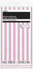 img 1 attached to 🌸 Vibrant Plastic Light Pink Striped Tablecloth - 108" x 54" - Buy Now!