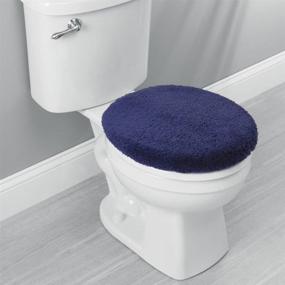 img 3 attached to 🚽 InterDesign Navy Spa Toilet Lid Cover - Microfiber Polyester, iDesign