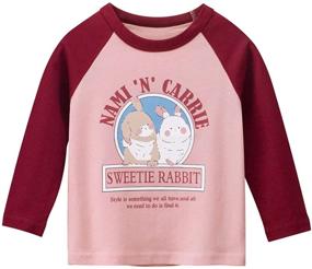 img 3 attached to 👕 OFIMAN Toddler Girls Long Sleeve Casual T-Shirt Kids Girls Crewneck Tee Tops Bundle of 2 Shirts for 2-7 Years