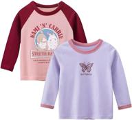 👕 ofiman toddler girls long sleeve casual t-shirt kids girls crewneck tee tops bundle of 2 shirts for 2-7 years logo