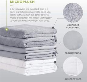 img 1 attached to 🚀 Weighted Blanket for Kids: Cozyheat Minky Plush Cover, Coolmax Washable Covers, Micro Glass Beads Technology, 36x48 5 lbs - Grey
