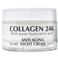 💆 delfanti milano collagen 24k anti-aging night cream - pure hyaluronic acid - made in italy logo