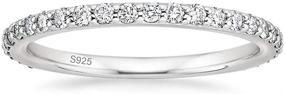 img 4 attached to 💍 Stunning EAMTI Sterling Zirconia Stackable Engagement Women's Jewelry: Perfect for Weddings & Engagements