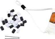 cord locks silicone toggles for drawstrings elastic rope - 100pcs (white and black) logo