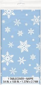 img 2 attached to 🎉 Festive Snowflakes Holiday Plastic Tablecloth: 84" x 54" - Add Charm to Your Party Décor!