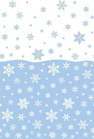 img 1 attached to 🎉 Festive Snowflakes Holiday Plastic Tablecloth: 84" x 54" - Add Charm to Your Party Décor!