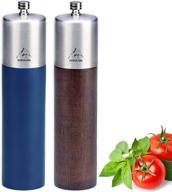 🌊 svensbjerg spice mill set: adjustable ceramic grinder in ocean blue & noble wood logo