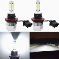 💡 alla lighting h13 9008 led bulb - 8000 lumens, dual high/low beam, all-in-one 6000k xenon white replacement bulbs logo