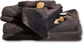 img 3 attached to High-Quality Luxury Towel Set, 100% Organic Cotton, 700 GSM, Ultra Soft & Absorbent, Bathroom, Hotel, Spa, GOTS & Fair Trade Certified, 6 Piece Set: 2 Bath Towels 30x54, 2 Hand Towels 20x30, 2 Wash Cloths 13x13, Black