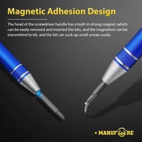 img 2 attached to 🔧 Набор магнитных отверток Manufore из 3 штук с 9 штуками бит из стали SK2 - идеально подходит для точных ремонтов часов, электроники, компьютеров, принтеров и многого другого.