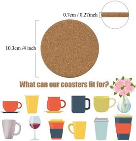 img 3 attached to 🍻 Premium Coasters for Drinks - Set of 8 Extra Thick Cork Coasters with Holder, Round Edge Design - Sturdy, Lightweight, and Stylish - Perfect Housewarming Gift for Home Decor