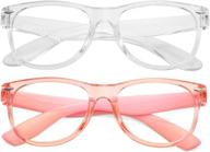 protect young eyes with braylenz kids blue light 👀 blocking glasses - 2 pack, unbreakable frame, ages 3-12 (transparent+clear pink) logo