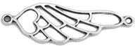 jgfinds angel wing connector charm pendant - 95 pieces: silver tone for diy jewelry making delights logo