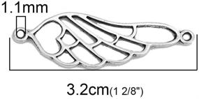 img 2 attached to JGFinds Angel Wing Connector Charm Pendant - 95 Pieces: Silver Tone for DIY Jewelry Making Delights