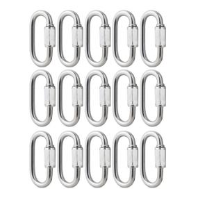 img 4 attached to 🔗 BNYZWOT 304 Stainless Steel Quick Links: D Shape Locking Chain Repair, M3.5 1/8 inch Pack of 15 – High-Quality and Reliable