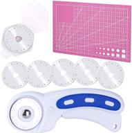 sharp and durable 45mm rotary cutter set with 5 pcs rotary cutter 🔪 blades, a5 cutting mat - ideal rotary cutter for fabric, quilting, sewing, and arts crafts logo