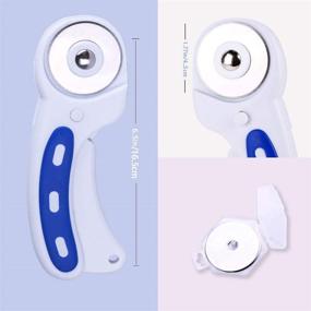 img 3 attached to Sharp and Durable 45mm Rotary Cutter Set with 5 Pcs Rotary Cutter 🔪 Blades, A5 Cutting Mat - Ideal Rotary Cutter for Fabric, Quilting, Sewing, and Arts Crafts