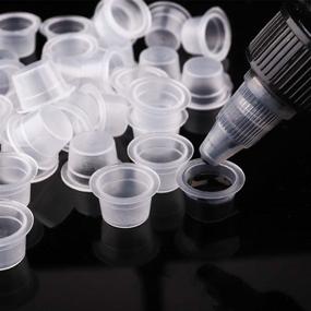 img 1 attached to LQ Tattoo Ink Cups: 100Pcs Medium Size Cups for Tattoo Ink, Needle, Machine, and Kit