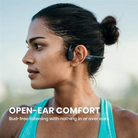 img 3 attached to Aeropex Open-Ear Bluetooth Bone Conduction Sport Headphones by AfterShokz - Sweat 🎧 Resistant Wireless Earbuds for Running and Workouts with Built-in Mic and Sport Belt
