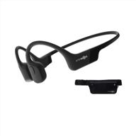 aeropex open-ear bluetooth bone conduction sport headphones by aftershokz - sweat 🎧 resistant wireless earbuds for running and workouts with built-in mic and sport belt logo