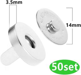 img 1 attached to 🧲 DZTIAN 50 Sets 14mm Silver Magnetic Button Clasp Snaps ideal for Sewing Crafts, Leather Clothing, Handbags, and Purses - Nickel Washer Included