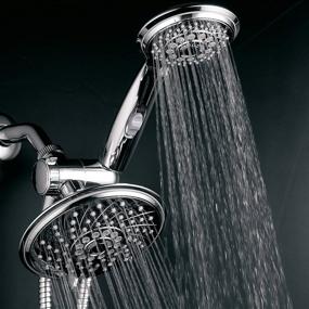 img 2 attached to 🚿 HOTEL SPA - High Pressure Shower Head with Handheld Spray - 6 Inch Showerhead, 4 Inch Handheld Shower Head - 2-in-1, 30-Setting Shower Heads, 5-to-7 Foot Shower Hose - Showerspa in Chrome