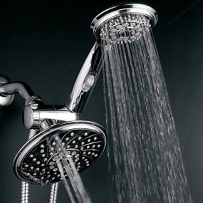 img 1 attached to 🚿 HOTEL SPA - High Pressure Shower Head with Handheld Spray - 6 Inch Showerhead, 4 Inch Handheld Shower Head - 2-in-1, 30-Setting Shower Heads, 5-to-7 Foot Shower Hose - Showerspa in Chrome