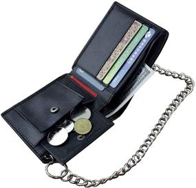 img 1 attached to Slick Leather Chain Wallet Biker: Practical and Stylish Choice