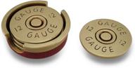 12 gauge shotgun shell coaster set with base - four-piece collection logo