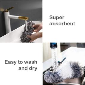 img 2 attached to Microfiber Extension Stainless Extendable Furniture Cleaning Supplies
