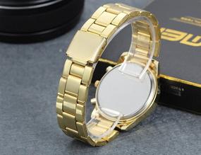 img 2 attached to Lancardo Gold Stainless Steel Quartz Rhinestone Watch: Ideal Christmas Gift for Men and Women