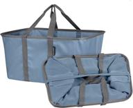 🧺 clevermade collapsible fabric laundry baskets - foldable storage bags - large rectangular space saving clothes hamper totes with carry handles, set of 2, denim logo