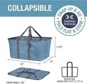 img 3 attached to 🧺 CleverMade Collapsible Fabric Laundry Baskets - Foldable Storage Bags - Large Rectangular Space Saving Clothes Hamper Totes with Carry Handles, Set of 2, Denim