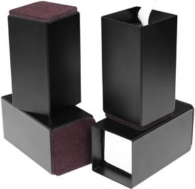 img 4 attached to 🛏️ Set of 4 Heavy Duty Solid Steel Bed Furniture Risers - Lifts Height 4” for Couch, Table, Desk, Chair - Square Black with Non-Slip Bottom Felt Pad, Protect Floors and Surfaces