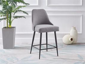 img 1 attached to 🪑 Ball & Cast Home Kitchen Upholstered Counter Barstool Set of 2, Grey - 24 Inch Seat Height for Stylish Dining