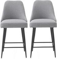 🪑 ball & cast home kitchen upholstered counter barstool set of 2, grey - 24 inch seat height for stylish dining logo