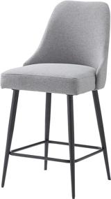 img 3 attached to 🪑 Ball & Cast Home Kitchen Upholstered Counter Barstool Set of 2, Grey - 24 Inch Seat Height for Stylish Dining