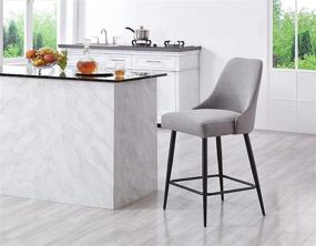 img 2 attached to 🪑 Ball & Cast Home Kitchen Upholstered Counter Barstool Set of 2, Grey - 24 Inch Seat Height for Stylish Dining