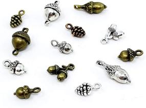 img 2 attached to Pine Cone and Acorn Charms Collection - JIALEEY Mixed Tibetan Style Alloy Pinecone and Nature Nuts Pendants for Jewelry Making Accessory 50pcs(100g)