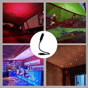 img 3 attached to 🌟 USB Star Night Light - Car Ceiling USB Star Light Ambient LED, Adjustable Star Atmosphere Romantic Decoration Projector for Tent, Bedroom, Walls, Ceiling, Camping, Car, Party - Red