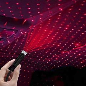 img 1 attached to 🌟 USB Star Night Light - Car Ceiling USB Star Light Ambient LED, Adjustable Star Atmosphere Romantic Decoration Projector for Tent, Bedroom, Walls, Ceiling, Camping, Car, Party - Red