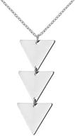 🔸 coadipress long chain metal bar pendant necklace for women girls, triangle arrow charm necklace, simple punk geometric sweater jewelry logo