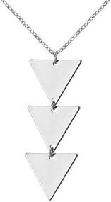 img 4 attached to 🔸 COADIPRESS Long Chain Metal Bar Pendant Necklace for Women Girls, Triangle Arrow Charm Necklace, Simple Punk Geometric Sweater Jewelry