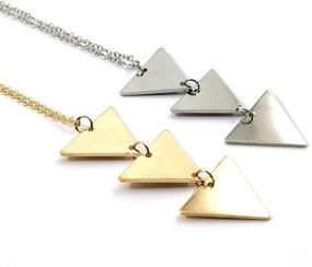 img 1 attached to 🔸 COADIPRESS Long Chain Metal Bar Pendant Necklace for Women Girls, Triangle Arrow Charm Necklace, Simple Punk Geometric Sweater Jewelry