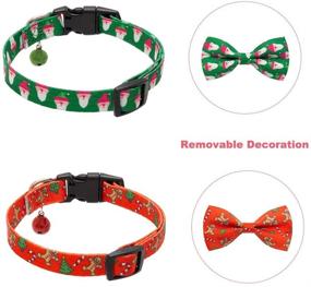 img 2 attached to 🎄 PAWCHIE Christmas Dog Collar Set for Small Medium Dogs - Bowtie and Bell, Adjustable & Comfortable, 2 Pack