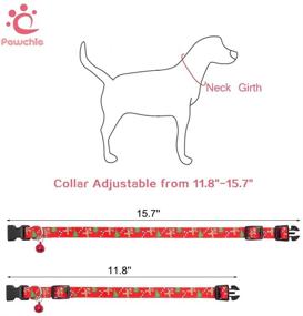 img 3 attached to 🎄 PAWCHIE Christmas Dog Collar Set for Small Medium Dogs - Bowtie and Bell, Adjustable & Comfortable, 2 Pack